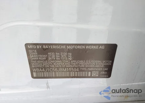 2018 BMW 430I Gran Coupe z USA, uszkodzony, nr VIN WBA4J1C56JBM11594